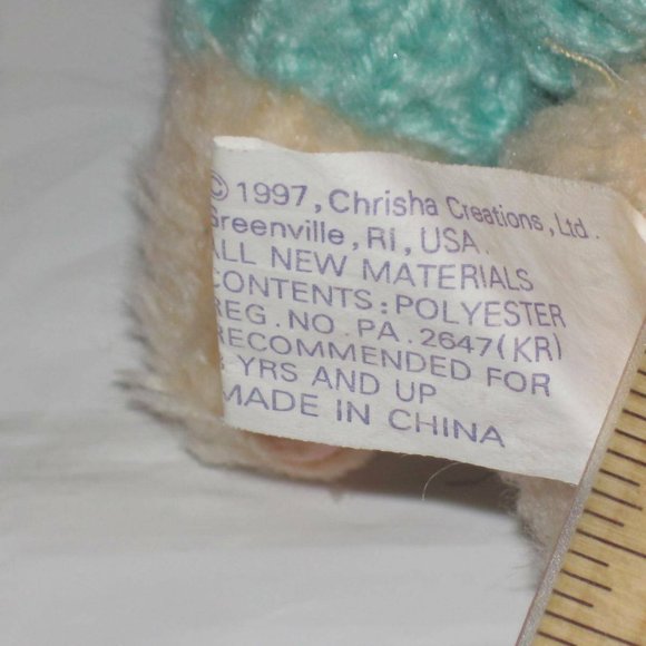 1997 CHRISHA PLAYFUL EASTER RABBIT JOINTED PLUSH - Picture 6 of 6